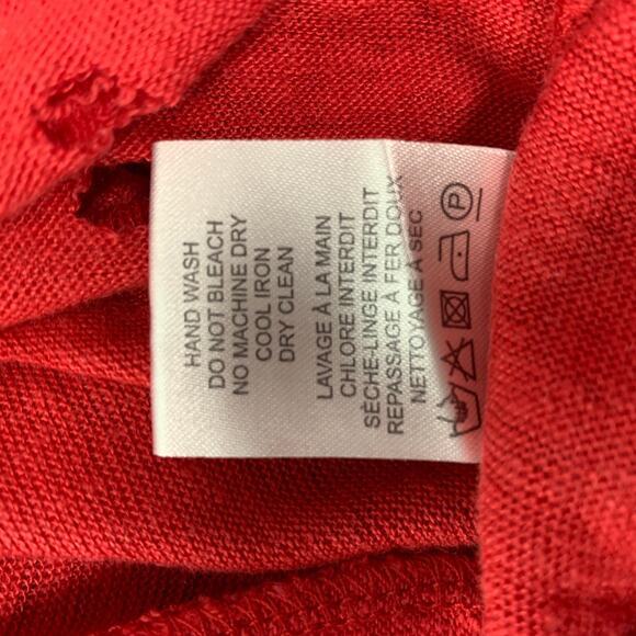IRO Size S Red Distressed Linen Crew-Neck T-shirt - Picture 5 of 5